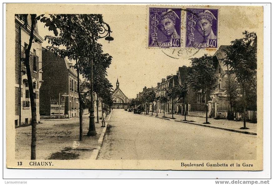 Chauny  : Le Boulevard Et La Gare. - Chauny