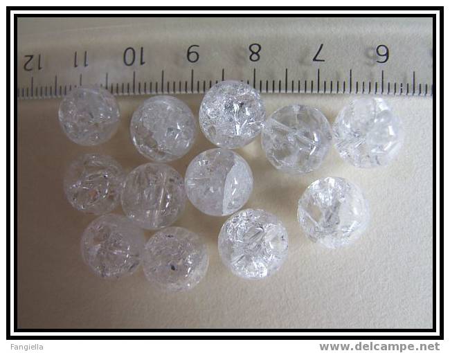 Lot De 5 Perles En VéritableQuartz Craquelé Environ 10mm - Perles