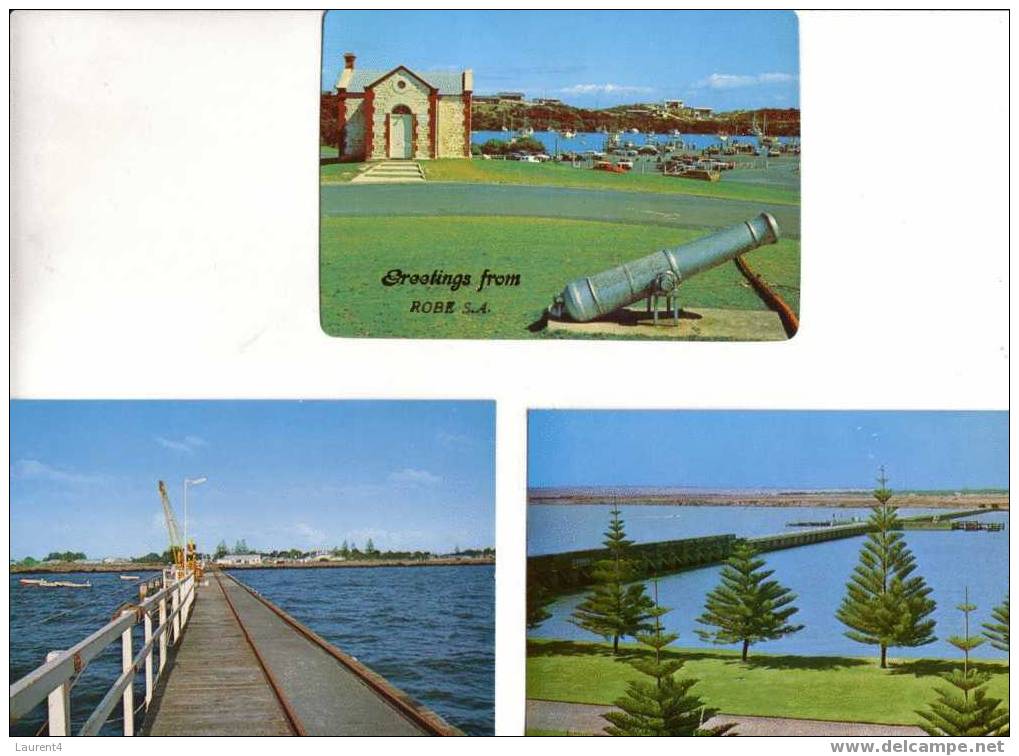 1 + 2 Carte De Australie Du Sud, Robe, Kingston / 3 South Australia Postcard - Altri & Non Classificati