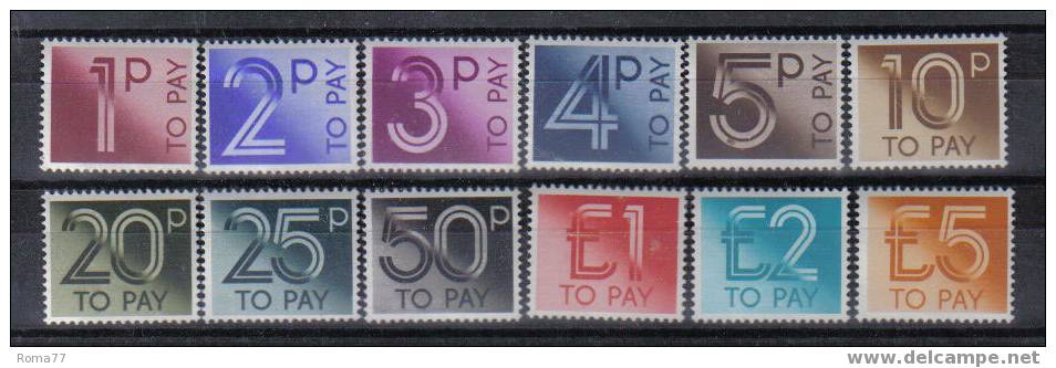 PA110 - GRAN BRETAGNA 1982 , Segnatasse Serie 86/97  *** - Strafportzegels