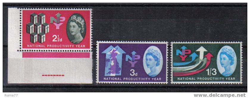 PA133 - GRAN BRETAGNA , Elisabetta Serie N. 367F/369F Fosforo  *** - Unused Stamps