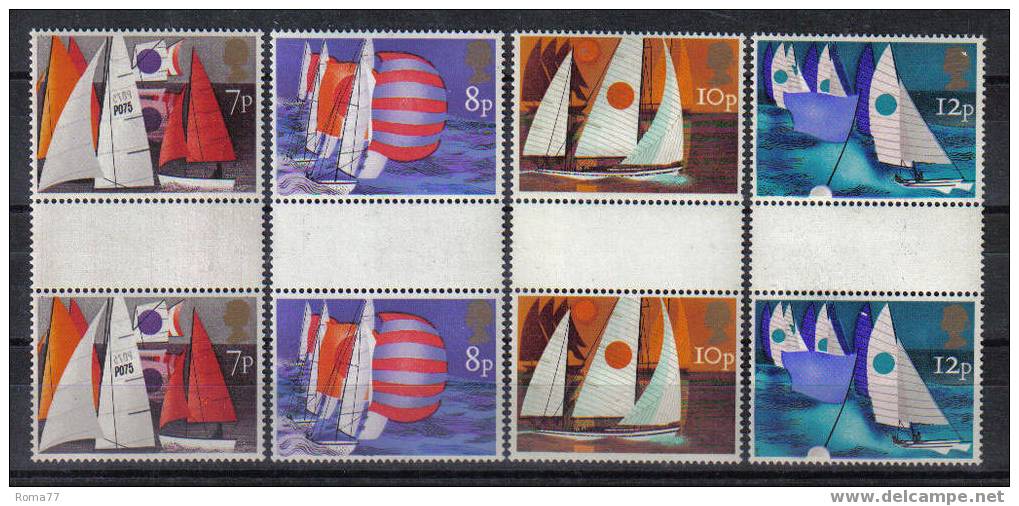 PA121 - GRAN BRETAGNA  1975: SERIE N. 756/759 , COPPIE CON INTERSPAZIO *** - Voile