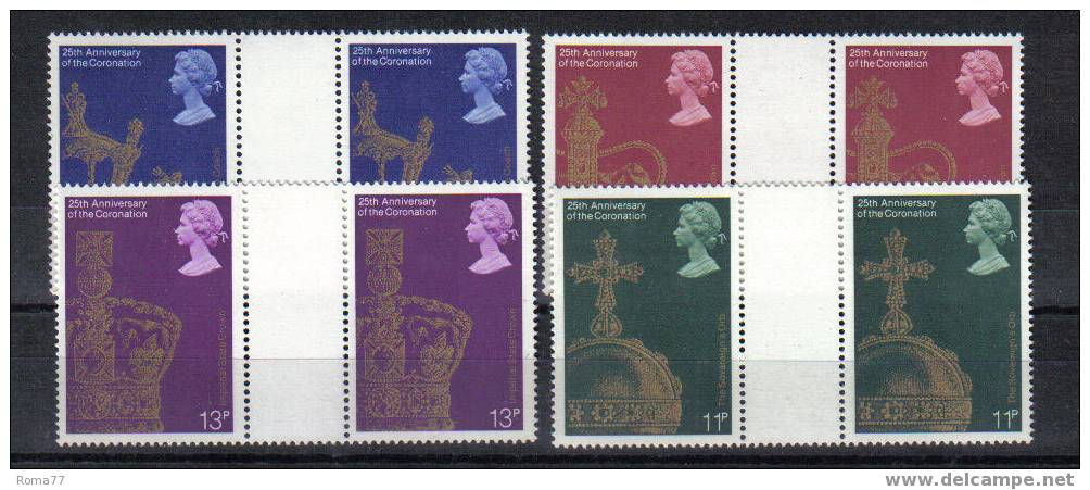 PA122 - GRAN BRETAGNA 1978 : SERIE N. 864/867 , COPPIE CON INTERSPAZIO *** - Unused Stamps