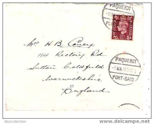 CACHET PAQUEBOT PORT SAID .BIBBY LINE - Postmark Collection