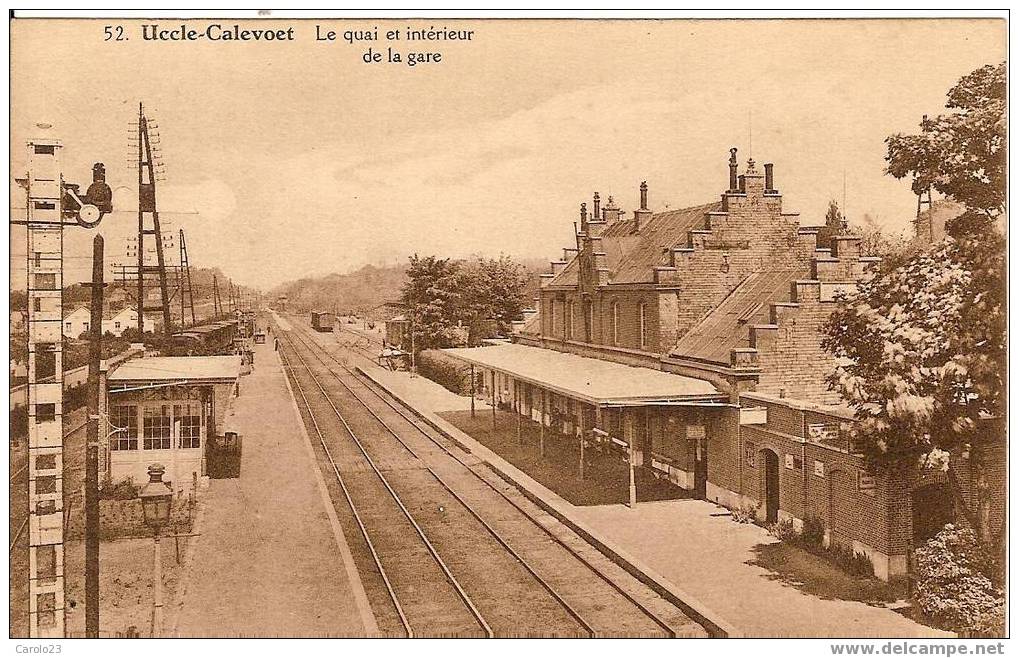 UCCLE -  CALEVOET  :  LA  QUAI  ET INTERIEUR  DE  LA  GARE    ( WAGON ) - Uccle - Ukkel