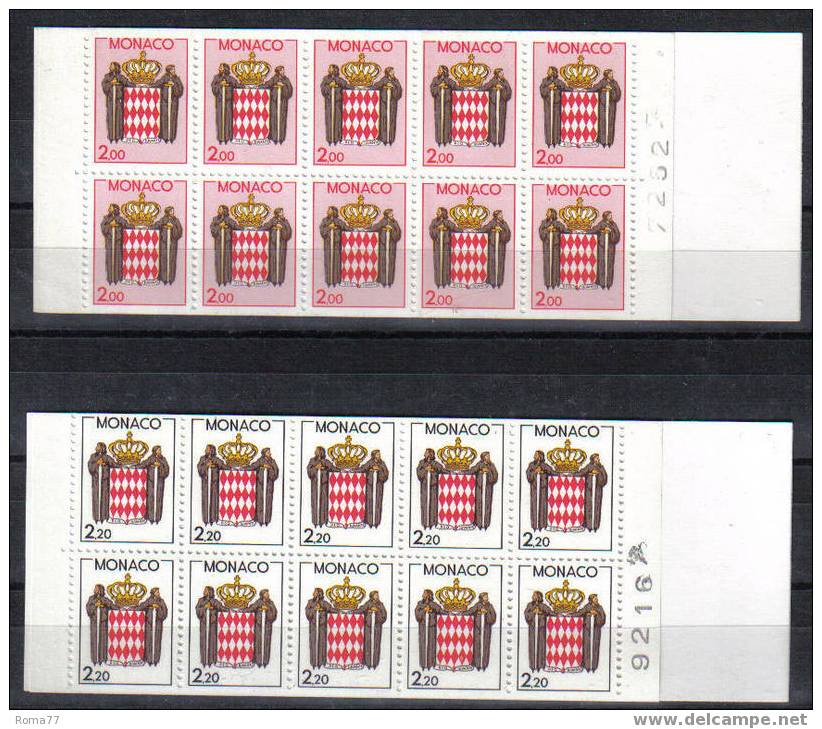 PA161 - MONACO 1987 E 1988, Stemma Libretti Del 2,00 E 2,20  ** - Postzegelboekjes