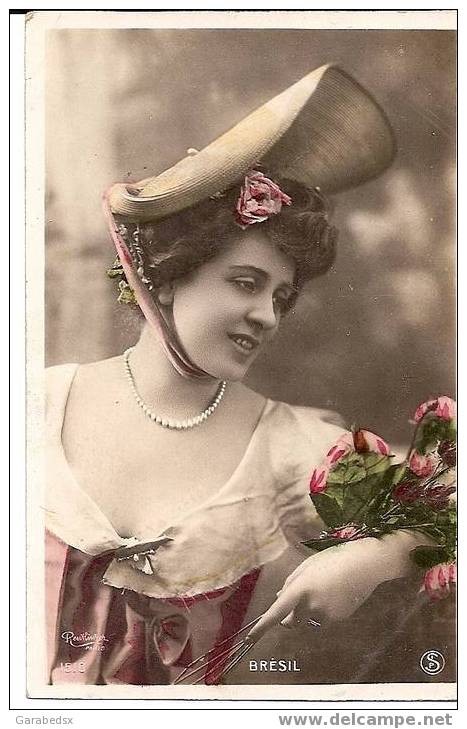 CPA Signée REUTLINGER - BRESIL / BEAUTIFUL YOUNG WOMAN WITH PEARLS NAMED BRESIL. - Artisti