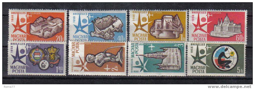 PA234 - UNGHERIA ,  Posta Aerea Serie N. 198/205  ***  Expo Di Bruxelles - Unused Stamps