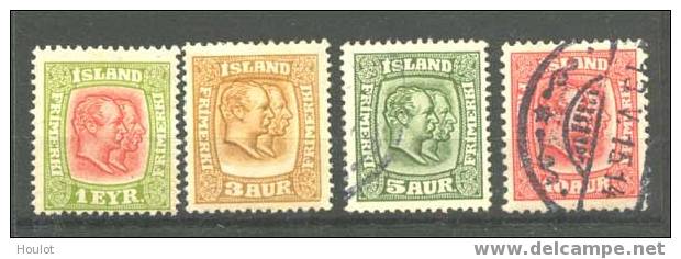 Island Mi. N° 48 + 49+ 51 + 53 * + Gestempelt  Freimarken: Könige Christian IX. Und Frederik VIII ; Michelwert - Autres & Non Classés