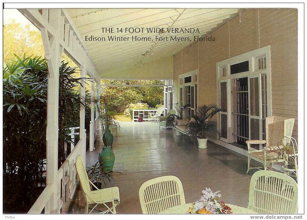 FLORIDA - FORT MYERS - Edison Winter Home - The 14 Foot Wide Veranda - Fort Myers