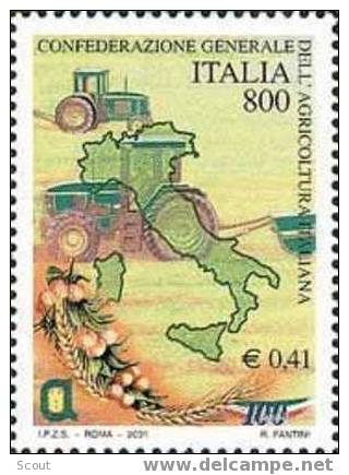ITALIA - ITALIE - ITALY - 2001 - CENT. DE LA CONFEDERATION DE L'AGRICULTURE - YT 2492 ** - Andere (Aarde)