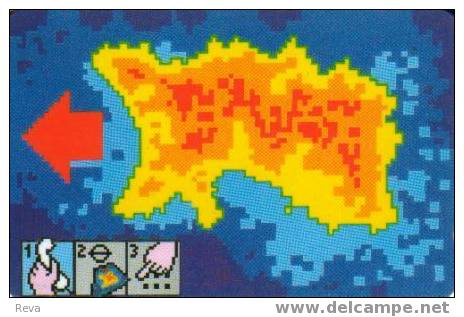 JERSEY  40 U  THERMAL MAP  OF JERSEY  CODE: 10JERC  EARLY CARD  READ DESCRIPTION !! - Jersey Et Guernesey