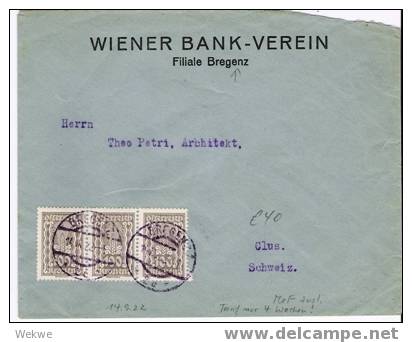 A-I013/- ÖSTERREICH - , Mef. In Die Schweiz, Tarif War Nur 4 Wochen Möglich - Briefe U. Dokumente