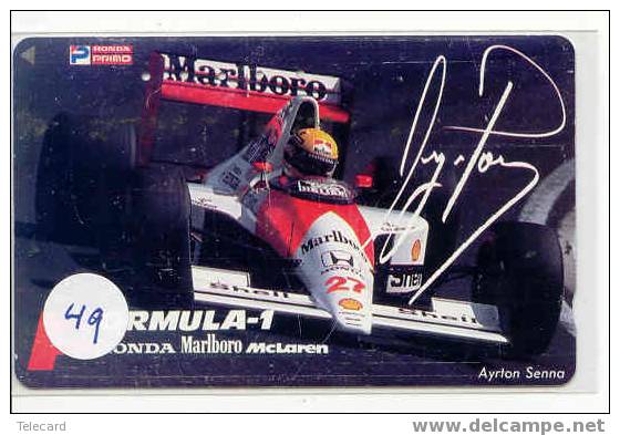 Télécarte AYRTON SENNA (49) Formula 1 Voiture Auto Car Racing Phonecard Japon - Voitures