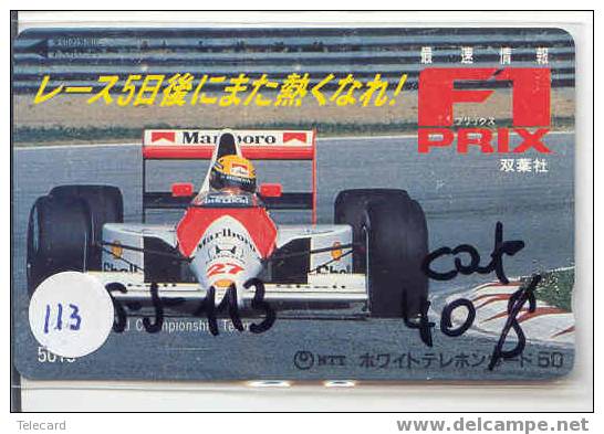 Télécarte AYRTON SENNA (113) Formula 1 Voiture Auto Car Racing Phonecard Japon - Coches