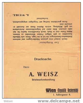 A-I032/- ÖSTERREICH -   Infla, Drucksachen-Doppelkarte Mit 5 Kronen Dt/Österr.1922 Ex Wien - Briefe U. Dokumente