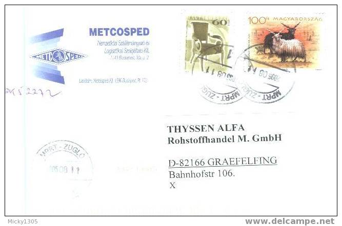 Ungarn / Hungary - Umschlag Echt Gelaufen / Cover Used (I684) - Brieven En Documenten