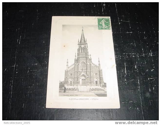 SAINT-JUST-EN-CHAUSSEE - L´EGLISE BIS AVEC 1 PERSONNE - 60 OISE - Carte Postale De France - Saint Just En Chaussee