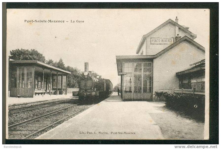 Pont Sainte Maxence ( 62 ) - La Gare ( Animée Train Lib. Pap. L. Morieu) - Pont Sainte Maxence