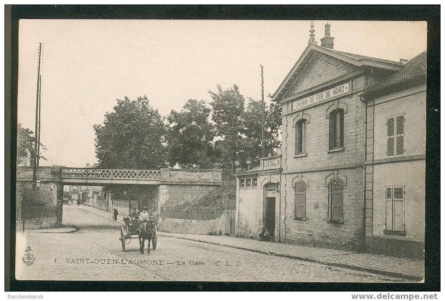 Saint Ouen L' Aumône - La Gare ( Animée Chemin De Fer Du Nord  C.L.C 1) - Saint-Ouen-l'Aumône