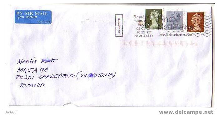 GOOD Postal Cover GREAT BRITAIN To ESTONIA 2007 - Nice Stamped: Elisabeth II (54) - Storia Postale