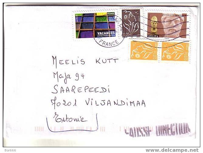 GOOD Postal Cover FRANCE To ESTONIA 2007 - Good Stamped - Brieven En Documenten