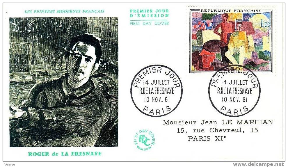 FDC R. DE LA FRESNAYE  "14 Juillet" ¤ Cote 60 Eur - Impressionisme