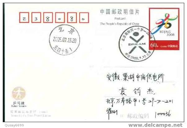 Beijing 2008 Olympic Games´ Postmark,Beijing´ Dream--2008 Olympic Games - Ete 2008: Pékin