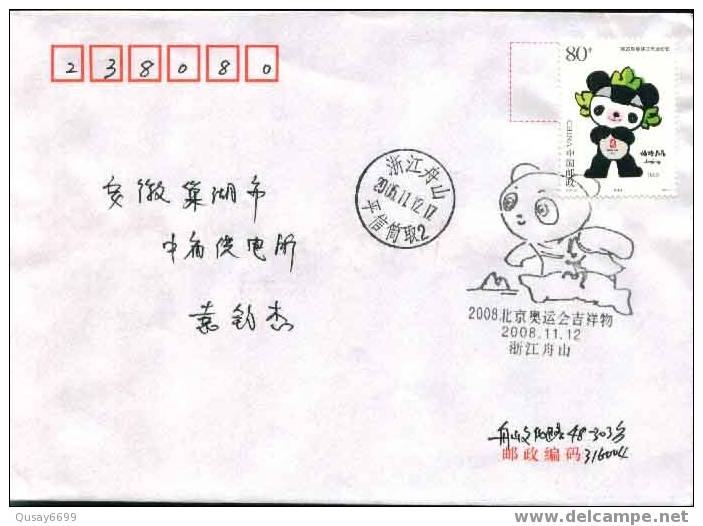 Beijing 2008 Olympic Games´ Postmark, Mascots(incorrect Date Postmark) - Summer 2008: Beijing