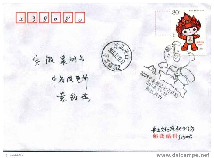 Beijing 2008 Olympic Games´ Postmark, Mascots(incorrect Date Postmark) - Ete 2008: Pékin