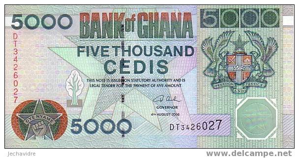 GHANA   5 000 Cedis  Daté Du 04-08-2006   Pick 34     ***** BILLET  NEUF ***** - Ghana