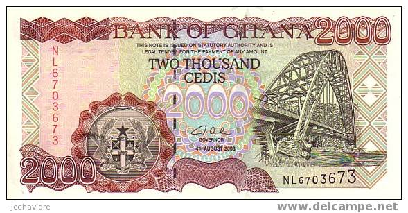 GHANA    2 000 Cedis  Daté Du 04-08-2003   Pick 33a     ***** BILLET  NEUF ***** - Ghana