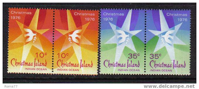 PB73 - CHRISTMAS : Serie Natale 1976  N. 65/68 *** - Christmas Island