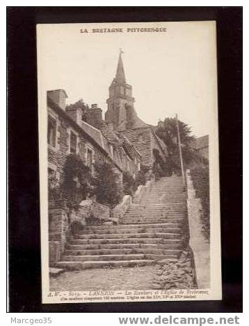 18294 Lannion Les Escaliers & L'église De Brelevenez édit.waron N° 8019 Belle Carte - Lannion
