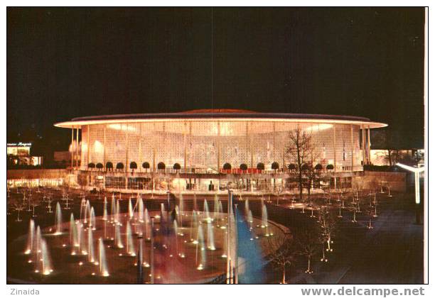 CARTE POSTALE DE BRUXELLES - EXPOSITION UNIVERSELLE DE 1958 - LE PAVILLON DES ETATS UNIS  LA NUIT - USA - Bruselas La Noche