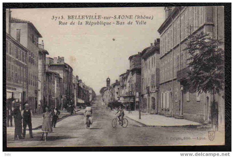 BELLEVILLE SUR SAONE - Rue De La République - Bas De Ville - Belleville Sur Saone