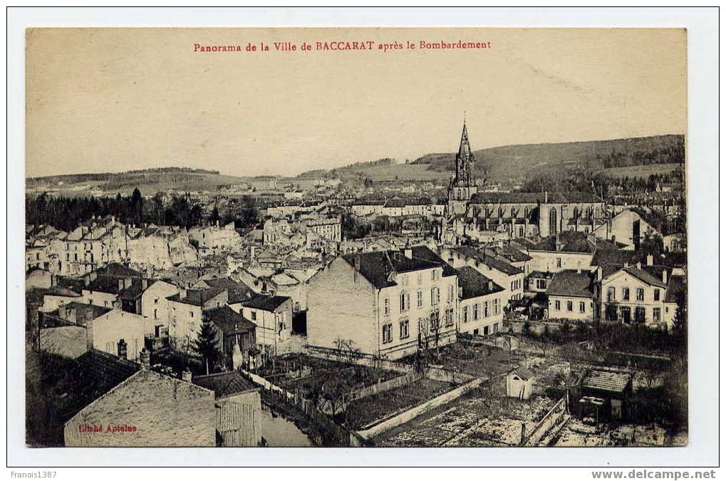 L3 - Panorama De La Ville De BACCARAT Après Le Bombardement (1916) - Baccarat