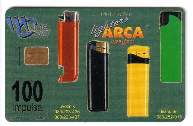 ARCA LIGHTERS ... Montenegro Old Rare Chip Card 50.000 Ex. Only * Lighter Beach Butterfly Papillon Mariposa Crna Gora - Autres - Europe