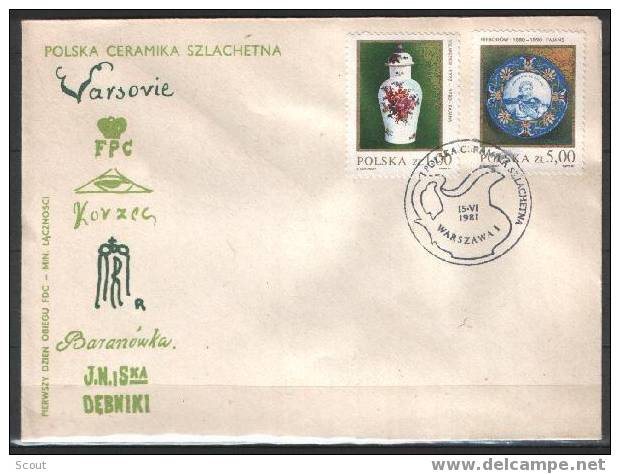 POLONIA - POLAND - POLOGNE - 1981 - PORCELAINES - YT 2556/2561 FDC - FDC