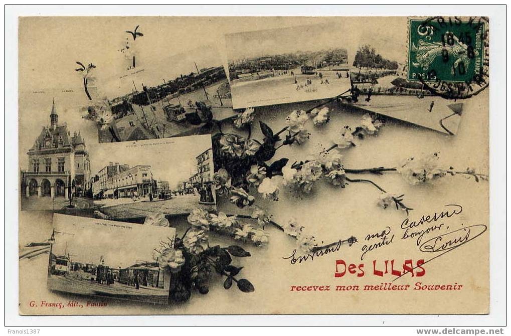 L4 - LES LILAS - Recevez Mon Meilleur Souvenir - Jolie Carte De 1910 - Les Lilas