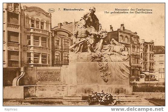 7. BLANKENBERGHE : Monument Des Combattants - Editeur G. Loos, Blankenberghe - Blankenberge