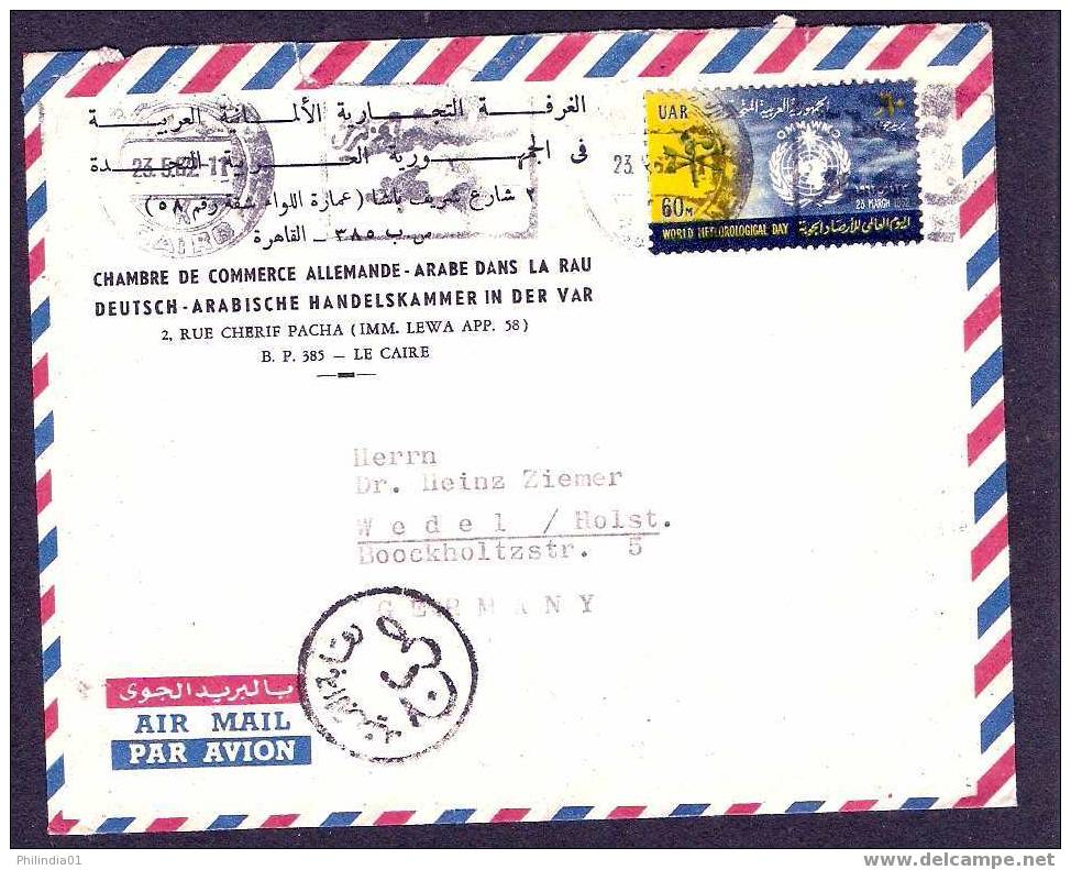 UAR - EGYPT 1952 Science, Climate, Meteorology, UN, Meterological Day Cover To Germeny As Per Scan # 7997 - Klimaat & Meteorologie