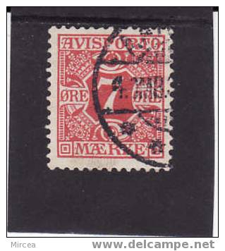 2075- Danemark 1907 Timbres Pour Journaux - Yv.no.3 Oblitere - Service