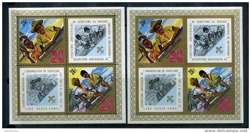 Burundi 1967 Scouting Perf + Imperf S/S MNH - Autres & Non Classés