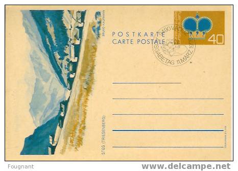 LIECHTENSTEIN:Entier Postal.(carte Postale):STEG(Triesenberg ).Oblit.1er Jour..Parfaite.1976. - Enteros Postales