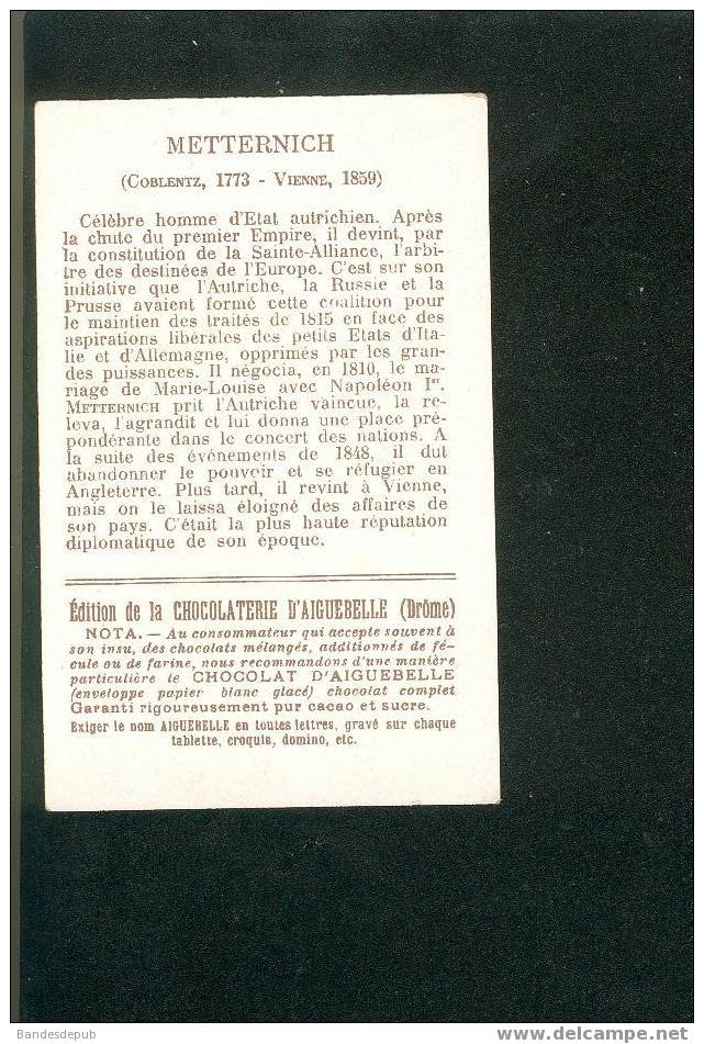 Aiguebelle Chromo  Thème Epoque Napoléon Europe Metternich  Autriche Diplomatie Signature Paix Vienne - Aiguebelle