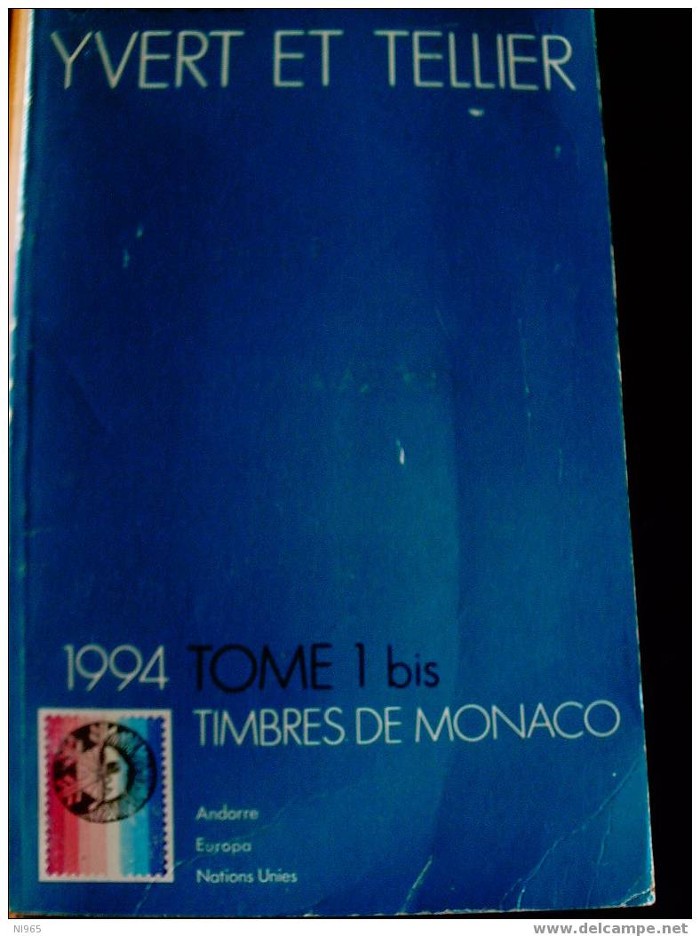 CATALOGO YVERT MONACO  -  ANNO 1994 - Andere & Zonder Classificatie