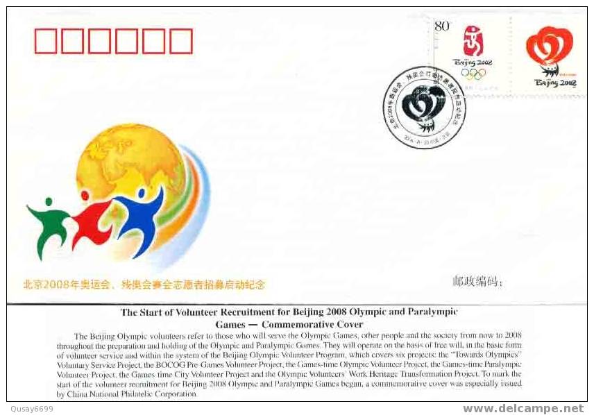 Beijing 2008 Olympic Games,The Start Of Volunteer Recruitment For Beijing 2008 Olympic And Paralympic Games - Zomer 2008: Peking