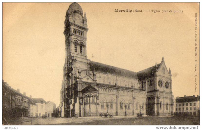 59 / MERVILLE / L EGLISE / VUE DE PROFIL - Merville