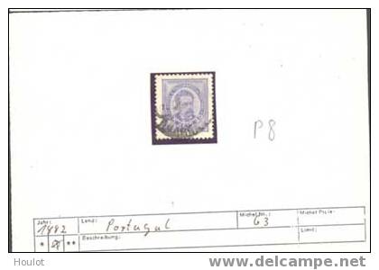 PORTUGAL Mi.N° 63 B Violett 1882/84. Freimarken: König Luis I.; Geänderte Rahmen Michelwert 4,00 €uro - Usati